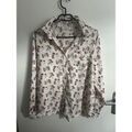 Chemise Sans marque Chemisier &agrave; fleurs Beige Grenoble