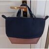 Cabas Sans marque Sac &agrave; main bleu marine et mordor&eacute; Marine
