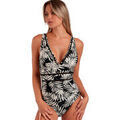 Maillots de bain sur Grenoble : Maillots de bain Admas Maillot de bain une pi&egrave;ce pr&eacute;form&eacute; Black Leaves Noir
