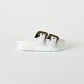 Mules femme sur Grenoble : Mules Roberto Cavalli 80VA3SM1SANDALOSLIDESBUCKLESBIANCO