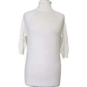 Pull Zara Pull col roul&eacute; Taille 38 / M Blanc multicolor
