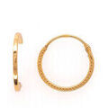 Boucles d'oreille sur Grenoble : Boucles oreilles Brillaxis Cr&eacute;oles or jaune 9 carats fil carr&eacute; 12 mm Jaune