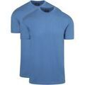 Tee-shirts sur Grenoble : T-shirt Suitable Obra T-Shirt &agrave; Col Rond Haut Bleu Mid 2-Pack Bleu