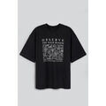 Tee-shirts sur Grenoble : T-shirt Enorsia T-shirt femme noir oversize imprim&eacute; Noir