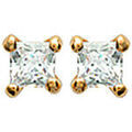 Boucles d'oreille sur Grenoble : Boucles oreilles Brillaxis Boucles d'oreilles oxydes carr&eacute; 4 mm Jaune