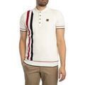 Polos sur Grenoble : Polo Trojan Polo &agrave; rayures de course en maille fine Beige