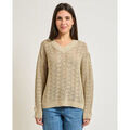 Pull Sette/Mezzo Pull femme ajour&eacute; Jaune