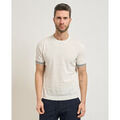 T-shirt Sette/Mezzo T-shirt homme avec d&eacute;tails contrast&eacute;s Blanc