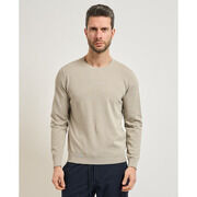 Pull Sette/Mezzo Pull homme en coton m&eacute;lang&eacute; Beige