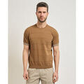 Pull Sette/Mezzo T-shirt homme avec d&eacute;tails contrast&eacute;s Marron