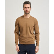 Pull Sette/Mezzo Pull homme en coton m&eacute;lang&eacute; Marron