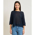 Sweat-shirt Sette/Mezzo Pull col rond femme avec appliqu&eacute;s Bleu