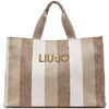 Sac a main Liu Jo Fourre-tout grand format &agrave; rayures Beige
