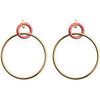 Boucles oreilles Les Georgettes Boucles d'oreilles cr&eacute;oles Les Cadettes Po&egrave;me laqu&eacute;es rose Jaune