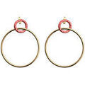 Boucles d'oreille sur Grenoble : Boucles oreilles Les Georgettes Boucles d'oreilles cr&eacute;oles Les Cadettes Po&egrave;me laqu&eacute;es rose Jaune
