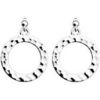 Boucles oreilles Les Georgettes Boucles d'oreilles Pure martel&eacute; 16mm argent&eacute; Blanc
