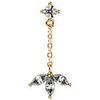 Boucles oreilles Les Georgettes Mono boucle Les Cadettes P&eacute;gase laiton dor&eacute; Jaune