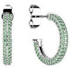 Boucles oreilles Les Georgettes Cr&eacute;oles Les Cadettes Chica oxydes verts laiton argent&eacute; Blanc