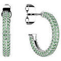 Boucles d'oreille sur Grenoble : Boucles oreilles Les Georgettes Cr&eacute;oles Les Cadettes Chica oxydes verts laiton argent&eacute; Blanc