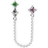 Boucles oreilles Les Georgettes Piercing Les Cadettes Pyxis laiton argent&eacute; Blanc