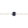 Bracelets Les Georgettes Bracelet souple Les Cadettes dor&eacute; lapis lazuli Jaune