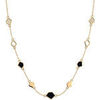 Collier Les Georgettes Collection Gatsby dor&eacute; laque noire paillett&eacute;e Jaune