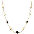 Collier Les Georgettes Collection Gatsby dor&eacute; laque noire paillett&eacute;e Jaune Grenoble