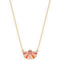 Colliers sur Grenoble : Collier Les Georgettes Collier Les Cadettes Sunrise dor&eacute; demi disque laqu&eacute; ros&eacute; Jaune