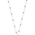 Colliers sur Grenoble : Collier Les Georgettes Collier Les Cadettes chaine bille laque bleu canard