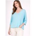 Sweat-shirt Kebello Pull V F, Turquoise