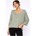 Sweat-shirt Kebello Pull V F, Kaki