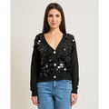 Gilets sur Grenoble : Gilet Sette/Mezzo Cardigan femme avec appliqu&eacute;s Noir