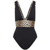 Maillots de bain Liu Jo Maillot de bain une pi&egrave;ce avec insert &agrave; imprim&eacute; animalier Noir