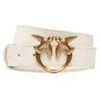 Chaussettes Pinko Ceinture femme en cuir blanc et logo dor&eacute; Blanc