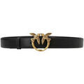 Chaussettes sur Grenoble : Chaussettes Pinko Ceinture femme en cuir noir et logo dor&eacute; Noir