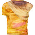 Tee-shirts sur Grenoble : T-shirt Pinko Maille asym&eacute;trique rose Jaune