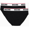 Slips Moschino Lot de deux slips &eacute;lastiques avec logo Noir