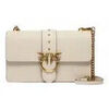 Sac Pinko Sac bandouli&egrave;re Love Bag Medium en blanc et or Blanc
