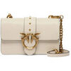 Sac Pinko Sac bandouli&egrave;re Love Bag Mini en blanc et or Blanc