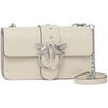 Sac Pinko Sac bandouli&egrave;re Love Mini, blanc et argent Blanc