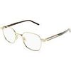 Lunettes de soleil Saint Laurent SL 883 Cadres Optiques, Or/Transparent, 50 mm Dor&eacute;