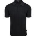T-shirt Suitable Respect Polo Maille Torsad&eacute;e Marine Bleu