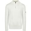 Sweat-shirt Suitable Race Pull Demi-Zip Off White