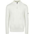 Sweat-shirt Suitable Race Pull Demi-Zip Off White