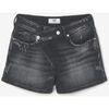 Short Le Temps des Cerises Short mosta en jeans noir &agrave; fermeture asym&eacute;trique Noir