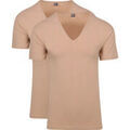 Tee-shirts sur Grenoble : T-shirt Alan Red T-Shirt NOV Col-V Stretch Lot de 2 Beige
