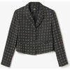 Veste Le Temps des Cerises Veste blazer courte cat noire &agrave; carreaux dor&eacute;s Noir