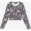 T-shirt enfant Le Temps des Cerises Cardigan comegi &agrave; motif floral noir et blanc Noir
