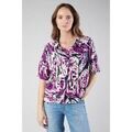 Chemise Le Temps des Cerises Chemise gabryel &agrave; motif jungle violine Rose Grenoble