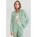 Veste Le Temps des Cerises Veste tasha &agrave; motif fleuri vert et bleu Bleu Grenoble